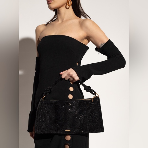 CULT GAIA HERA MINI RHINESTONE SHOULDER BAG BLACK NWT 498$ - Picture 8 of 16